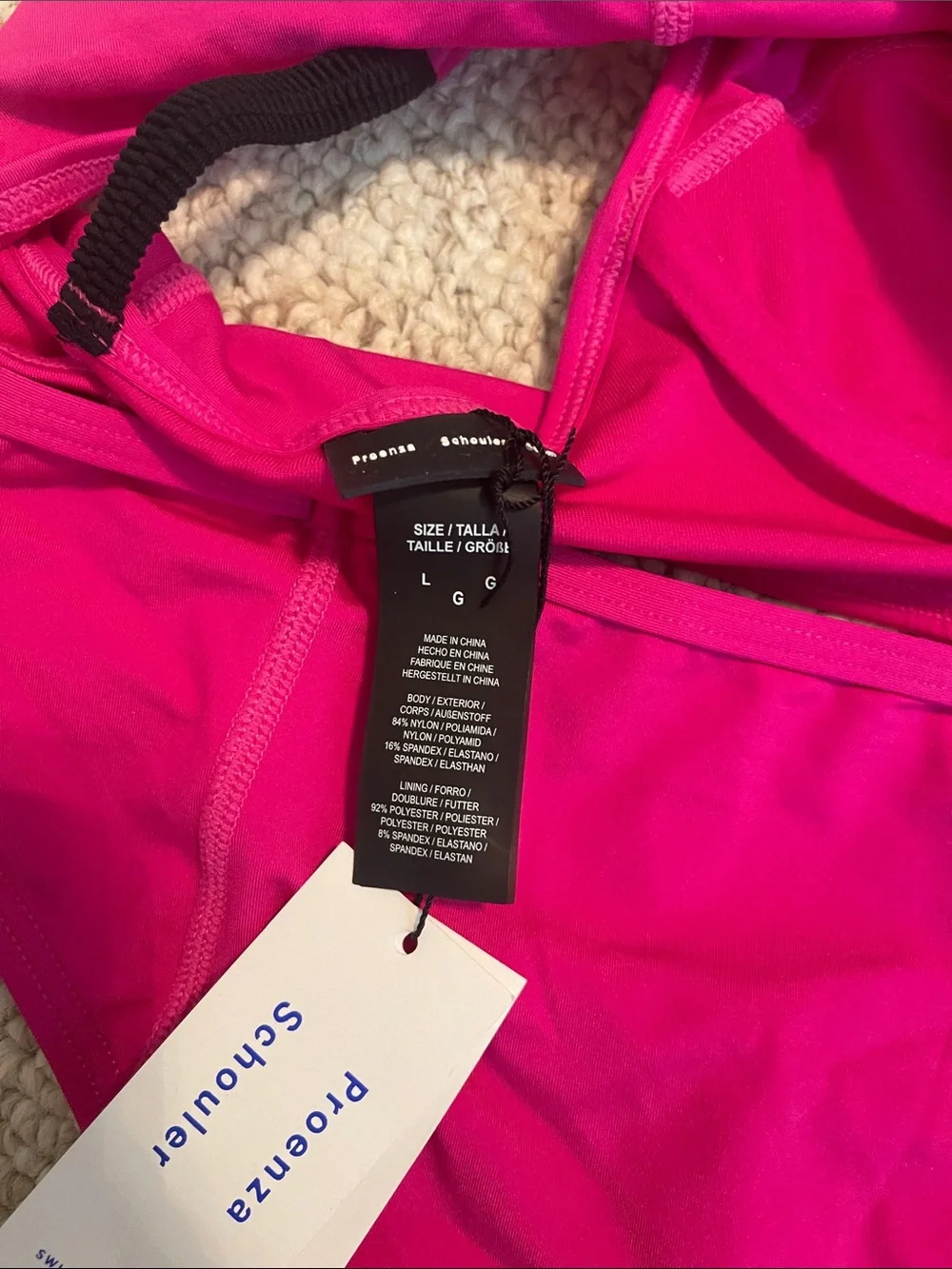 NWT Proenza Schouler Electric pink Bright Magenta Underwire Bustier Bikini Set L